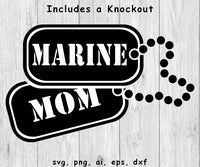 Marine Mom Dog Tags - SVG, PNG, AI, EPS, DXF Files