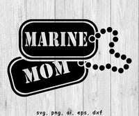 Marine Mom Dog Tags - SVG, PNG, AI, EPS, DXF Files