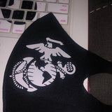 customer supplied sample of the marine logo on a face mask