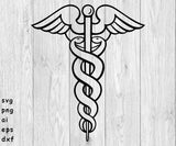 Medical Symbol, Caduceus - SVG, PNG, AI, EPS, DXF Files