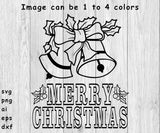 Merry Christmas Bells - SVG, PNG, AI, EPS, DXF Files for Cut Projects