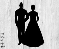 Military Bride and Groom - SVG, PNG, AI, EPS, DXF Files