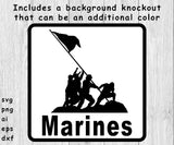 Mount Suribachi Marine Logo - SVG, PNG, AI, EPS, DXF Files for Cut Projects