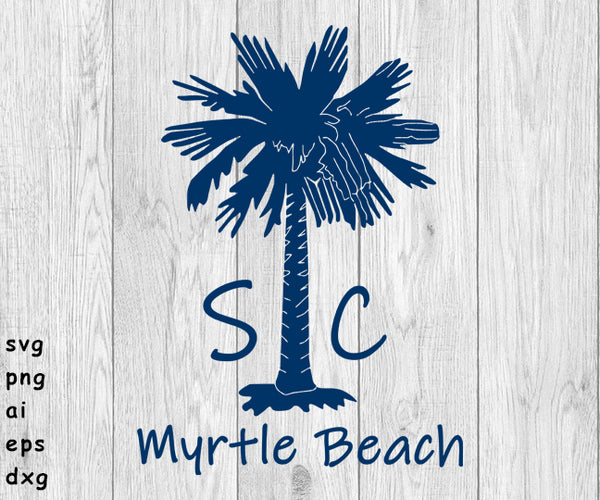 myrtle beach south carolina  palmetto tree logo