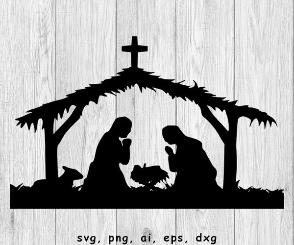 Christmas Nativity Scene - SVG, PNG, AI, EPS, DXF Files