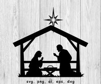 Christmas Nativity Scene - SVG, PNG, AI, EPS, DXF Files