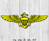 Naval Aviator Wings - SVG, PNG, AI, EPS, DXF Files for Cut Projects
