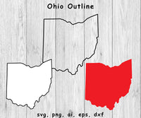 Ohio State Outline - SVG, PNG, AI, EPS, DXF Files for Cut Projects