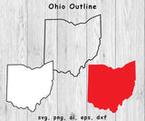 Ohio State Outline - SVG, PNG, AI, EPS, DXF Files for Cut Projects