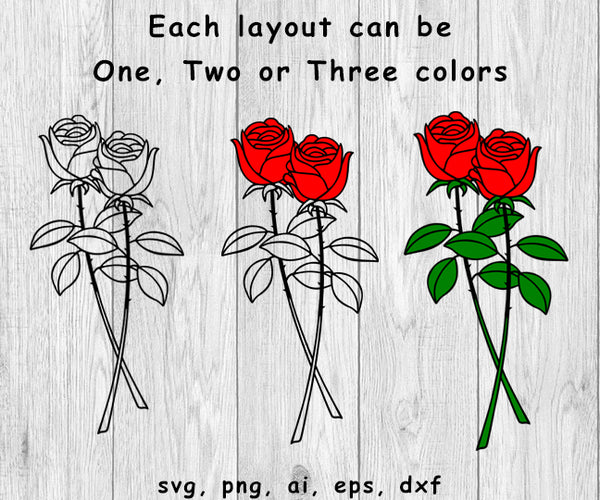 One or Two Stemmed Roses, Read Description - Digital Files – Funny