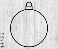 Christmas Ornament Outline or Blank - SVG, PNG, AI, EPS, DXF Files