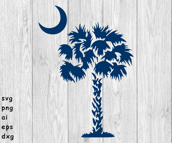 Palmetto Moon Logo 3 - SVG, PNG, AI, EPS, DXF Files for Cut Projects