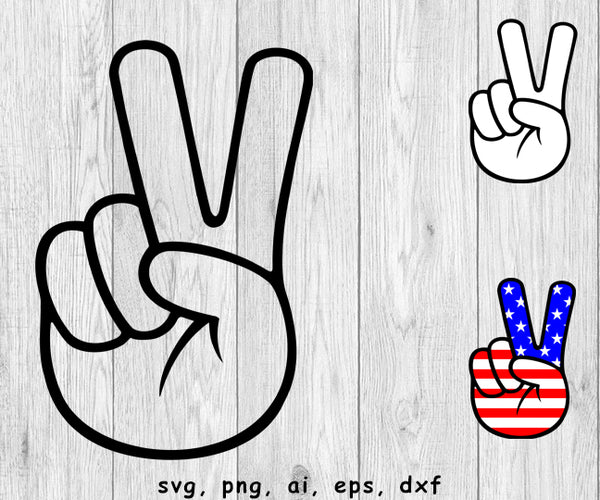 Peace Sign, Jeep Wave, Peace Sign American Flag - Digital Files