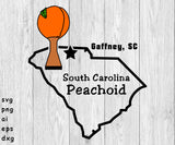South Carolina Peach Water Tower, Peachoid, gag gift - SVG, PNG, AI, EPS, DXF Files for Cut Projects