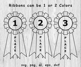 Award Ribbons, First, Second, Third - SVG, PNG, AI, EPS, DXF Files