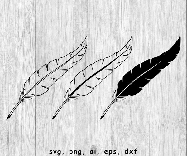 Quill Pen Combo Pack - SVG, PNG, AI, EPS, DXF Files for Cut Projects