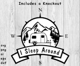 RV, I Sleep Around - SVG, PNG, AI, EPS, DXF Files for Cut Projects
