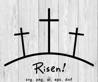 Risen, Easter Logo - SVG, PNG, AI, EPS, DXF Files for Cut Projects
