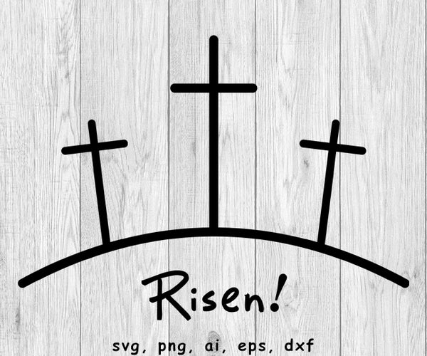 Risen, Easter Logo - SVG, PNG, AI, EPS, DXF Files for Cut Projects
