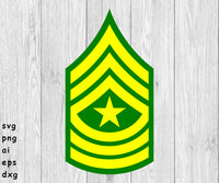 Sergeant Major, Army Rank E-9 E9 - SVG, png, ai, eps, dxf digitals files for cut file projects