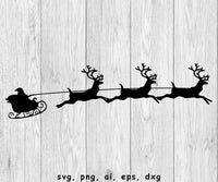 Santa’s Christmas Sleigh - SVG, PNG, AI, EPS, DXF Files