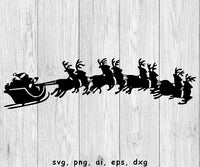 Santa’s Sleigh - SVG, PNG, AI, EPS, DXF Files for Cut Projects