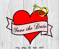 Save the Date - SVG, PNG, AI, EPS, DXF Files for Cut Projects