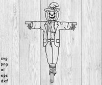 Halloween Scarecrow - SVG, PNG, AI, EPS, DXF Files