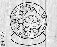 Christmas Snow Globe - SVG, PNG, AI, EPS, DXF Files for Cut Projects