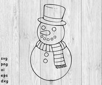 Snowman, Christmas Snowman - SVG, PNG, AI, EPS, DXF Vector Cut Files