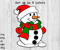 Snowman, Christmas Snowman - SVG, PNG, AI, EPS, DXF Vector Cut Files