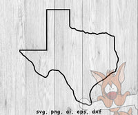 Texas State Outline with Bonus Colors - Digital Files