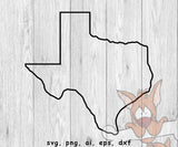 Texas State Outline with Bonus Colors - Digital Files