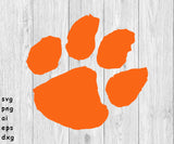 Tiger Paw - svg, png, ai, eps and dxf files for;  Auto Decals, Vinyl Decals, Printing, T-shirts, CNC, Cricut and other cut files