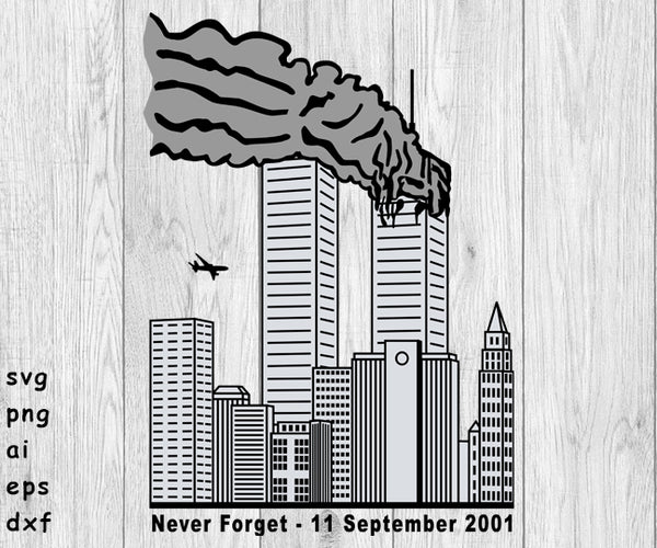 World Trade Center Attack, 9/11 Attack - SVG, PNG, AI, EPS, DXF Files