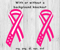 Flag Cancer Ribbon, Military Cancer Ribbon - SVG, PNG, AI, EPS, DXF Files