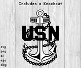 USN Anchor - SVG, PNG, AI, EPS, DXF Files for Cut Projects