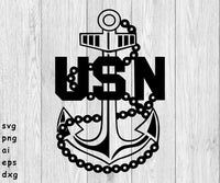 USN Anchor - SVG, PNG, AI, EPS, DXF Files for Cut Projects