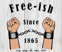 Juneteenth, Unchained, Raised Fists - SVG, PNG, AI, EPS, DXF Files for Cut Projects