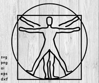 Vitruvian Man, Anatomy - SVG, PNG, AI, EPS, DXF Files for Cut Projects