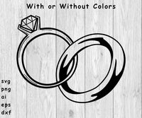 Copy of Wedding Rings - SVG, PNG, AI, EPS, DXF Files for Cut Projects