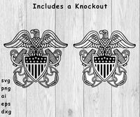 Navy Crest, Officer - SVG, PNG, AI, EPS, DXF Files for Cut Projects